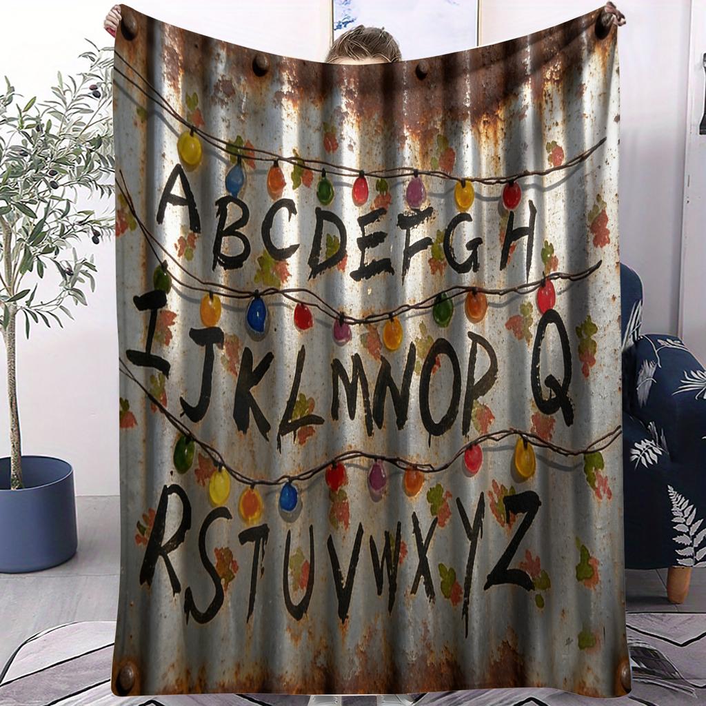 Anime Horror Theme Printed Cartoon Art Blanket Soft Warm Throw Blanket for Bed Bedroom Living Room Travel Picnic Movie Fans Gift