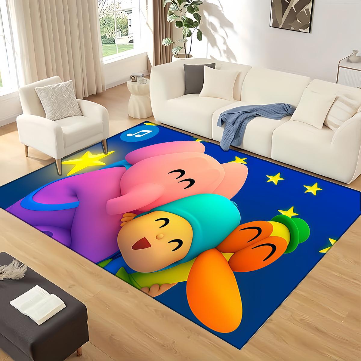 

3D Fun P-Pocoyo Elly Pato Cartoon Carpet Rug for Home Living Room Bedroom Sofa Doormat Decor,kids Play Non-slip Floor Mat Gift 40x60cm