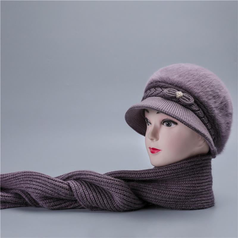 Autumn and winter female rabbit fur wool hat winter velvet warm hat