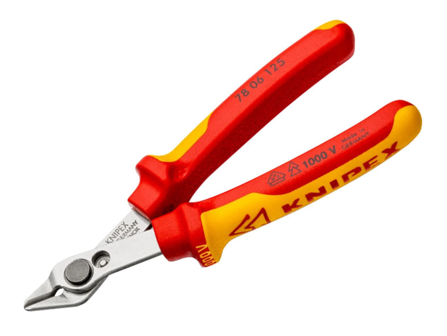 

KNIPEX Изолированные супер кусачки для обработки до общей длины 125 мм 7806-125SB Сверхтонкие 1000 В,