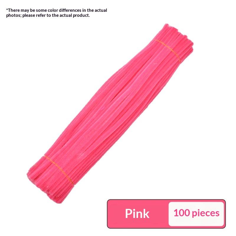 100Pcs Chenille Stems Toys Diy Strips Twist Bar Anvil Wire Craft Pipe Creative Hobby Children Plush Stick Chenille Sticks