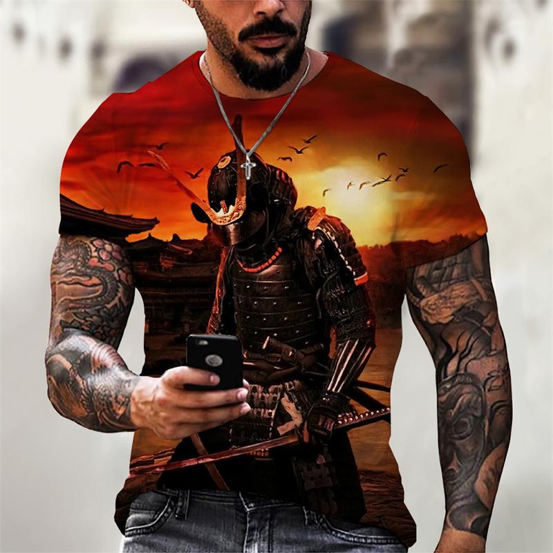 

Fashion Japanese Samurai 3D Printed T Shirts For Men Summer Trend Short Sleeve O Neck Tees Cool Streetwear Harajuku Y2k Tops 6XL