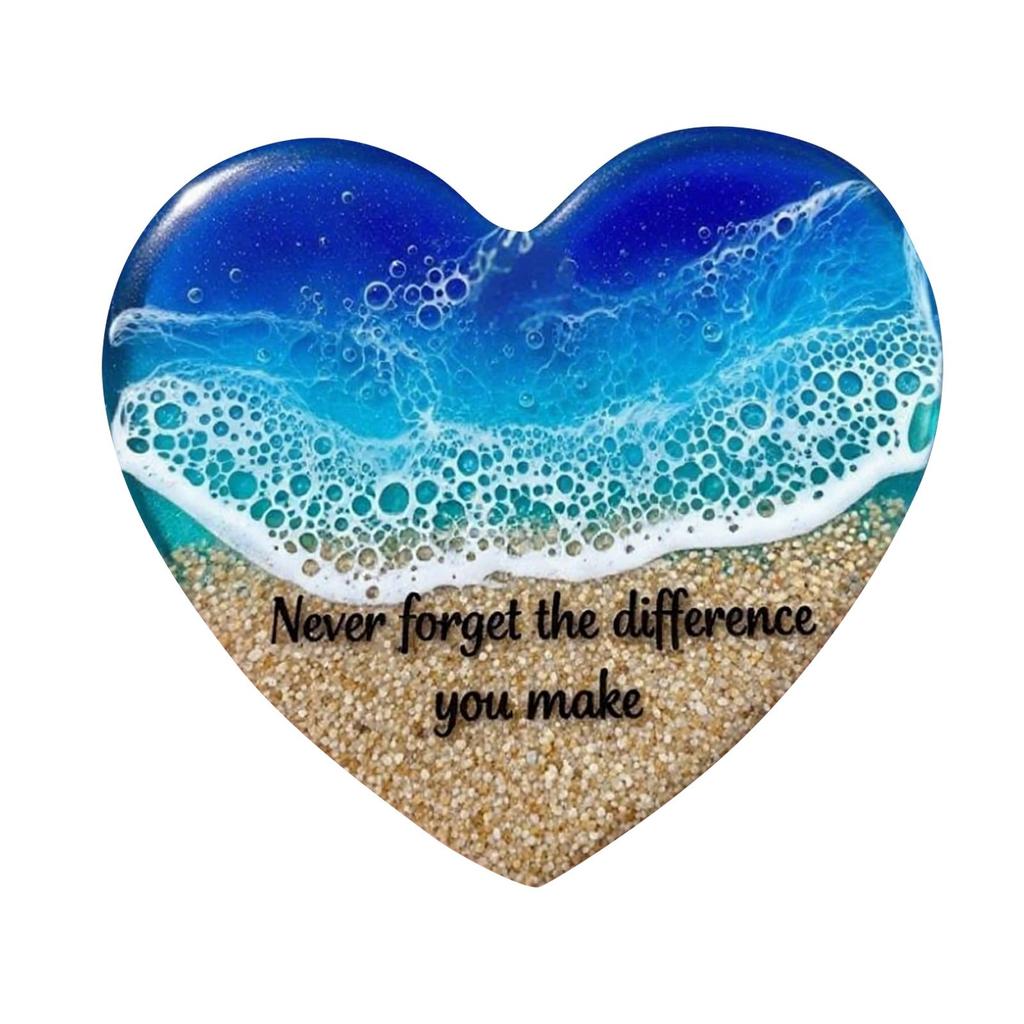 Ocean Pocket Heart, Ocean-inspired Decoration, Heart-shaped Stone, Smooth Decorative Souvenir, Commemorative Gift
