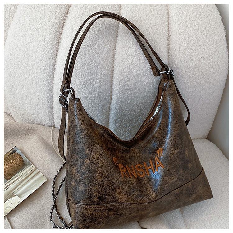 

Korean Retro Chain Tote Backpack for Women - Large Capacity, 2023 Autumn/Winter кавовий
