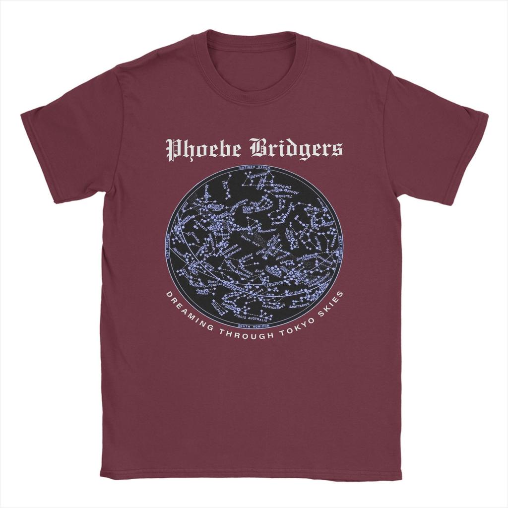 Men Phoebe Bridgers Dreaming Through Tokyo Skies T Shirt Pure Cotton Tops Funny Short Sleeve Round Neck Tees Big Size T-Shirt