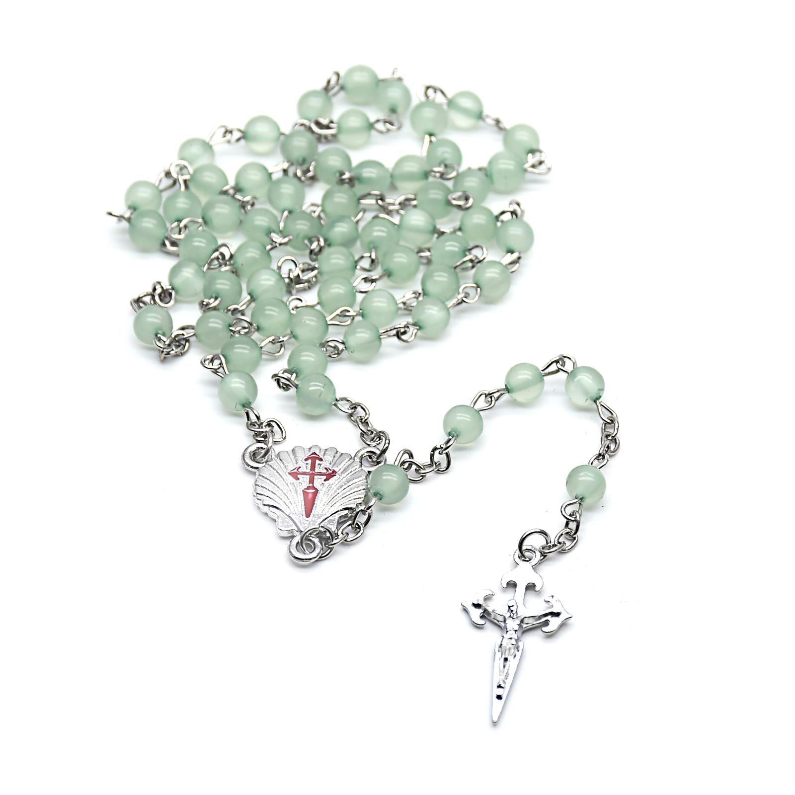 Catholic Rosary Necklaces Crucifix Prayer Necklaces Round Beads Cross Pendant Religious Jewelry for Women Men Fashion 1