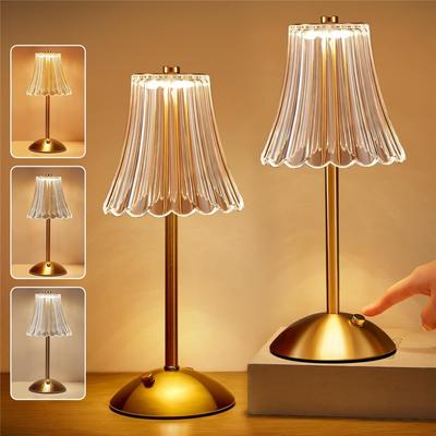 Neue wiederaufladbare moderne Kristall-Tischlampe – elegantes Touch-Dimm-USB-LED-Nachtlicht für Schlafzimmerdekor und Ambientebeleuchtung