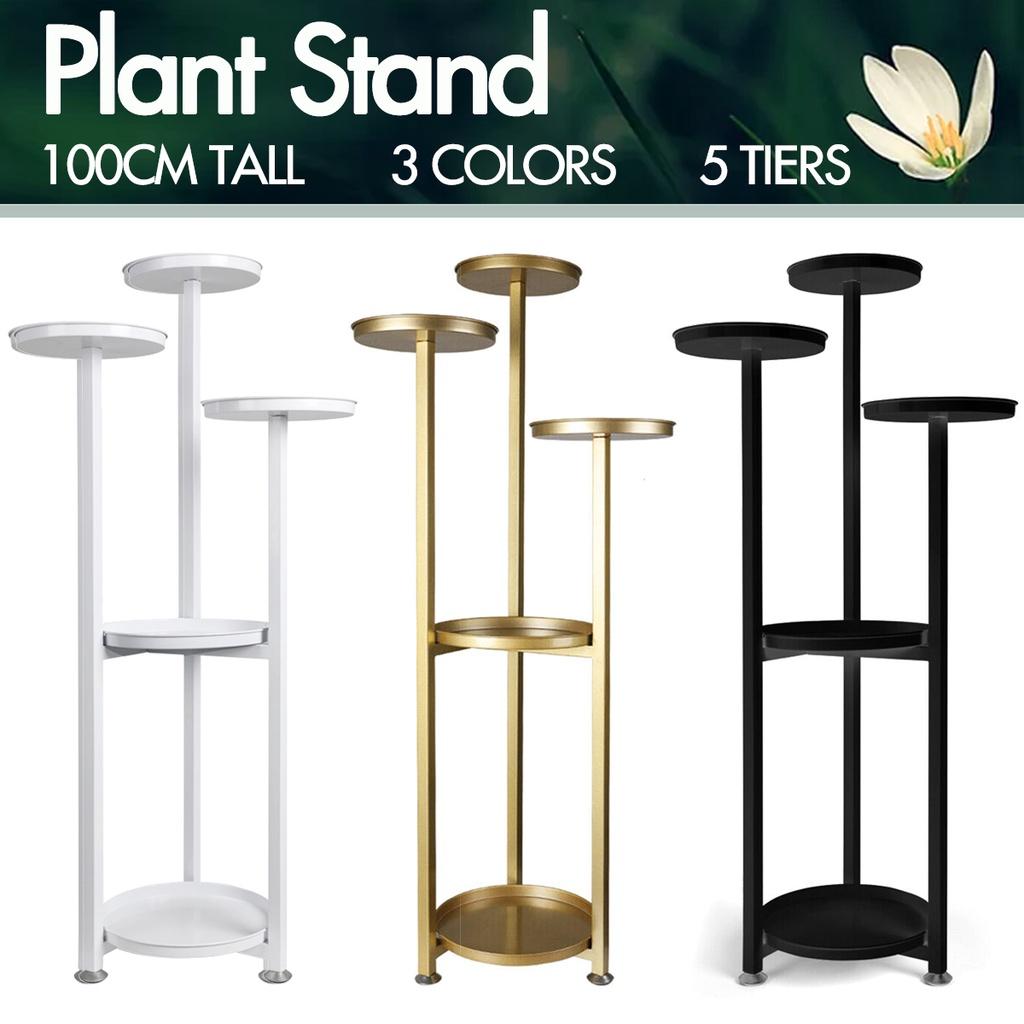 White/Black/Gold 5 Layer Plant Garden Rack Steel Shelf Outdoor Indoor Balcony Ladder Pot Plant Rack Flower Pot Plant Stand