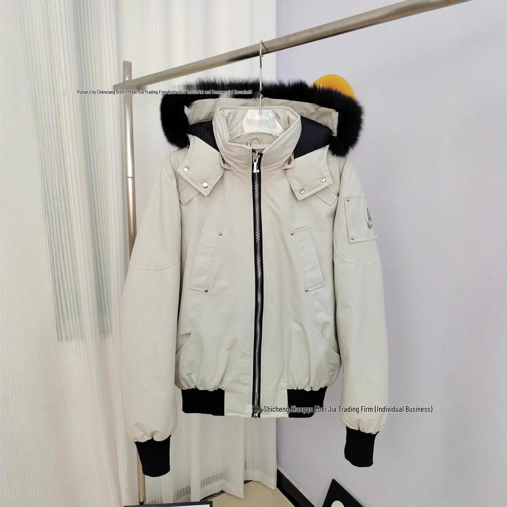 Cross MOOSE Herrenmodell 02 Bomberjacke, Klein - 3Q Fuchsfell Verdickter Daunenmantel