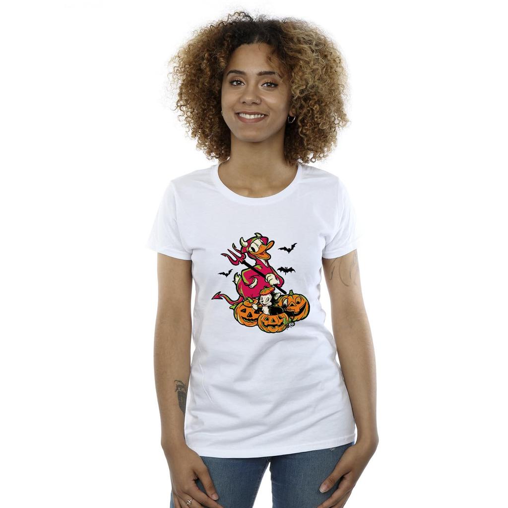 Disney Womens/Ladies Donald Duck Devil Cotton T-Shirt