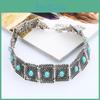 Spring New Vintage Pendant Necklace With Faux Turquoise Detailing For Ladies