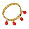 Stylish Strawberry and Cherrys Designs Stainless Steel Bracelet for Trendy Women and Teens With Adjustable Fit