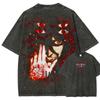 Dark Style Action Anime Hellsing Graphic Print T Shirt Unisex Women Fashion Harajuku Vintage Washed Cotton Tee Oversize Casual Top