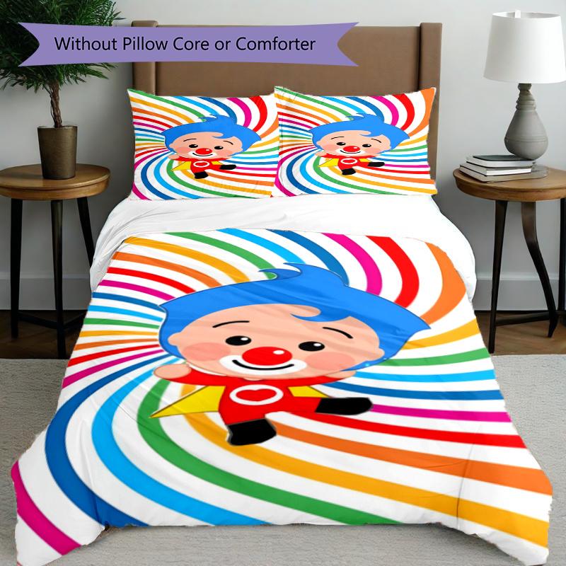 3pcs Duvet Cover Set (1*Duvet Cover + 2*Pillowcase, Without Core), Plim Plim Print Bedding Set, Bedroom Decor, All‑Season, Gift