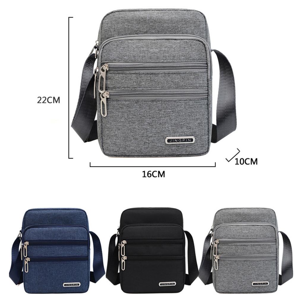 Men's Shoulder Bag Business Leisure Large Capacity Portable Handbag Zipper Multi Layer Waterproof Summer Crossbody Bags