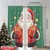 2 Stück 2D Flachdruck Frohe Weihnachten Party Vorhänge Schwarz Weihnachtsmann Geschenke Weihnachtsfeiertag Polyesterstoff Ohne Strom