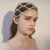 Hand-Made Pearl Hat Chain Pearls Weave Pearl Headpiece Stylish Bridal Head Ornament  Bridal Wedding