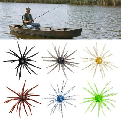 1/2ks 9CM/2.8G 11CM/8.7G Měkká nástraha mořský ježek s plovoucími sukénkami TPE Plovoucí umělá nástraha Sladkovodní i mořská rybářská nástraha na okouna pstruha hadohlavce