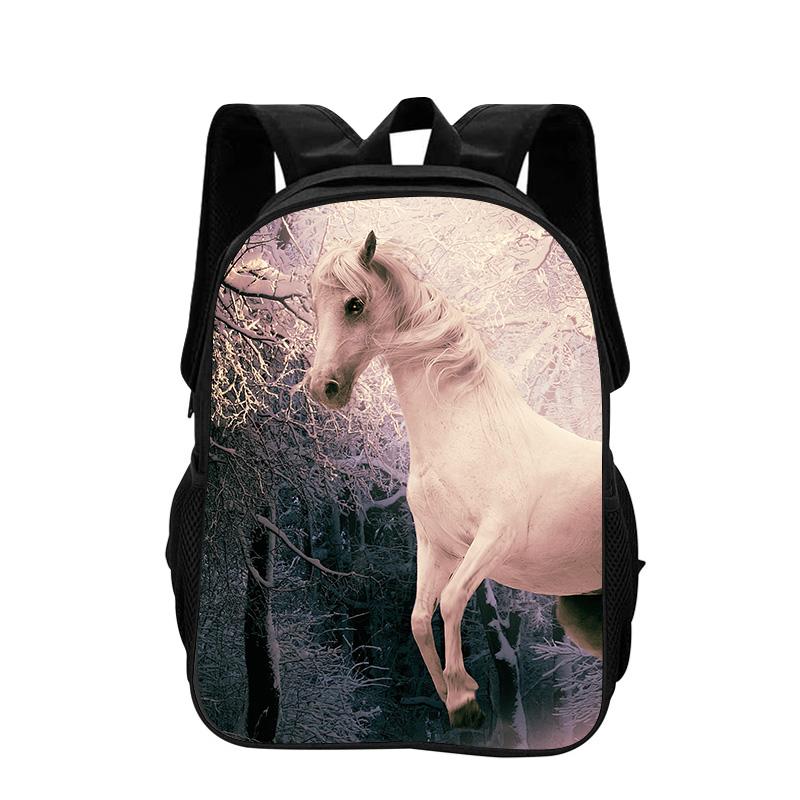 Horse Backpack Animal Horse 3D Printed Large Capacity New Handsome Casual Backpack for Primary and Secondary School Students