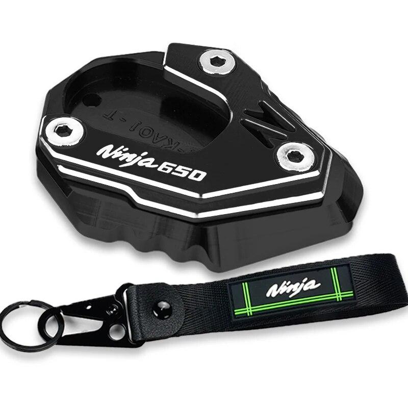 Ninja650 2023 For Kawasaki NINJA 650 RS 2017-2023 2022 Motorcycle Accessories Kickstand Side Stand Enlarger Pad Keyring