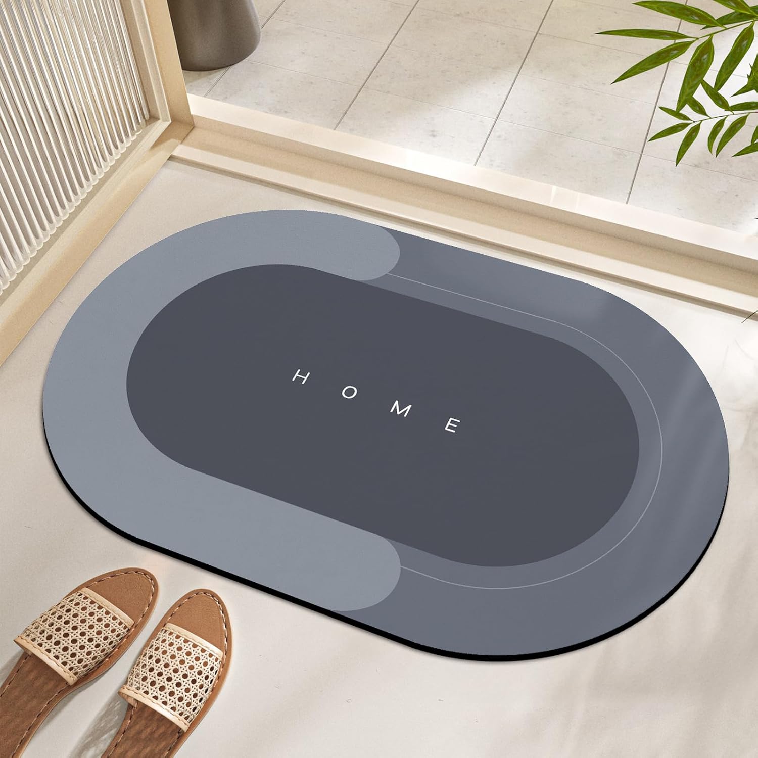 

Супервпитывающий коврик для ванной Быстросохнущий Тонкий Коврик для ванной Нескользящий Устойчивый к пятнам Кухонный Коврик для пола в гостиную Легко чистить Ковры для душа для ванны 40x60cm(16 x24 )(Oval)