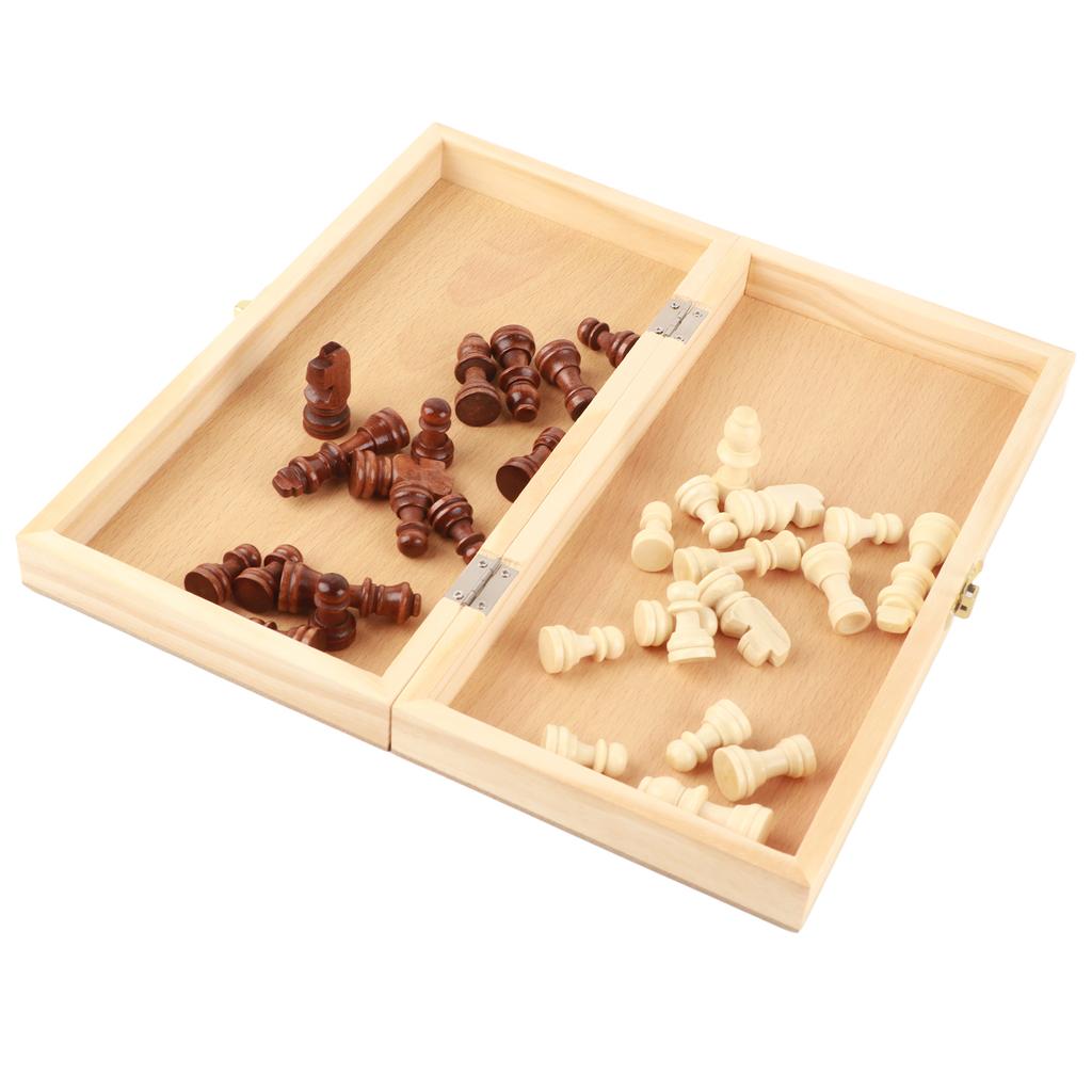 Portable Wooden Chessboard Folding Board Chess Game for Party Family Activities
