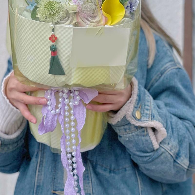 Artificial Pearls String Beads Chain for Wedding Decoration Imitation Pearls String Beads for Craft Candle Bouquets