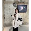 Lamb Wool Sweatshirt Women Casual Thick Warm Loose Padded Hip-hop Retro Zip Up Patchwork  Jackets Coat