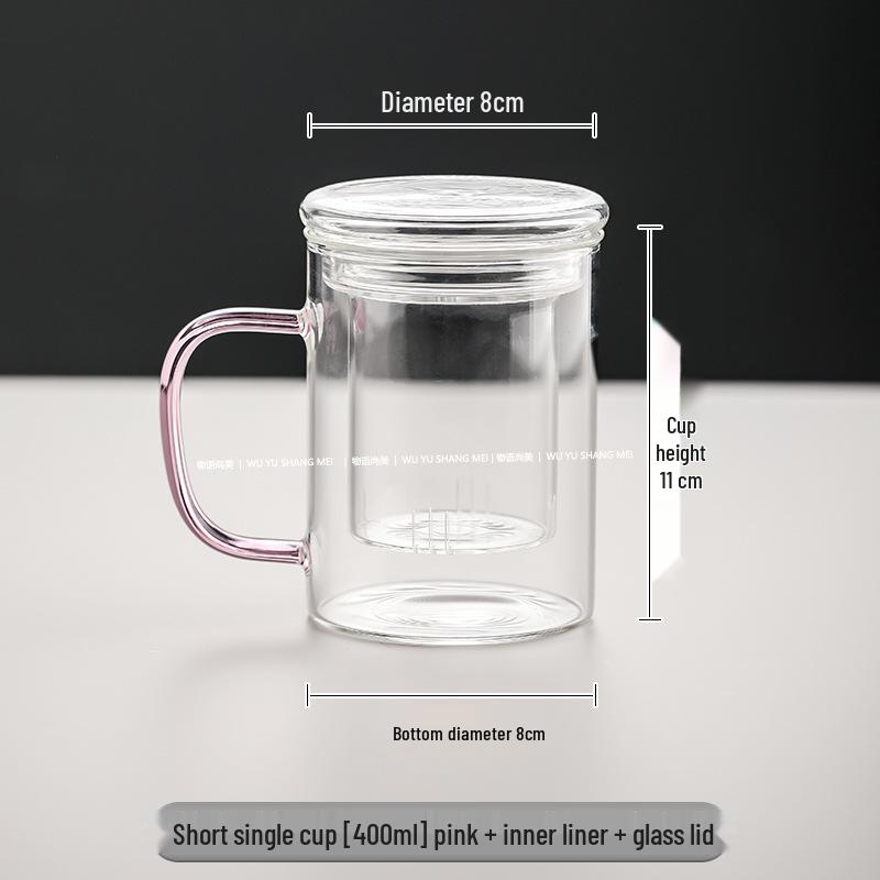 High Borosilicate Glass Tea Brewing Cup with Handle for Home or Office
