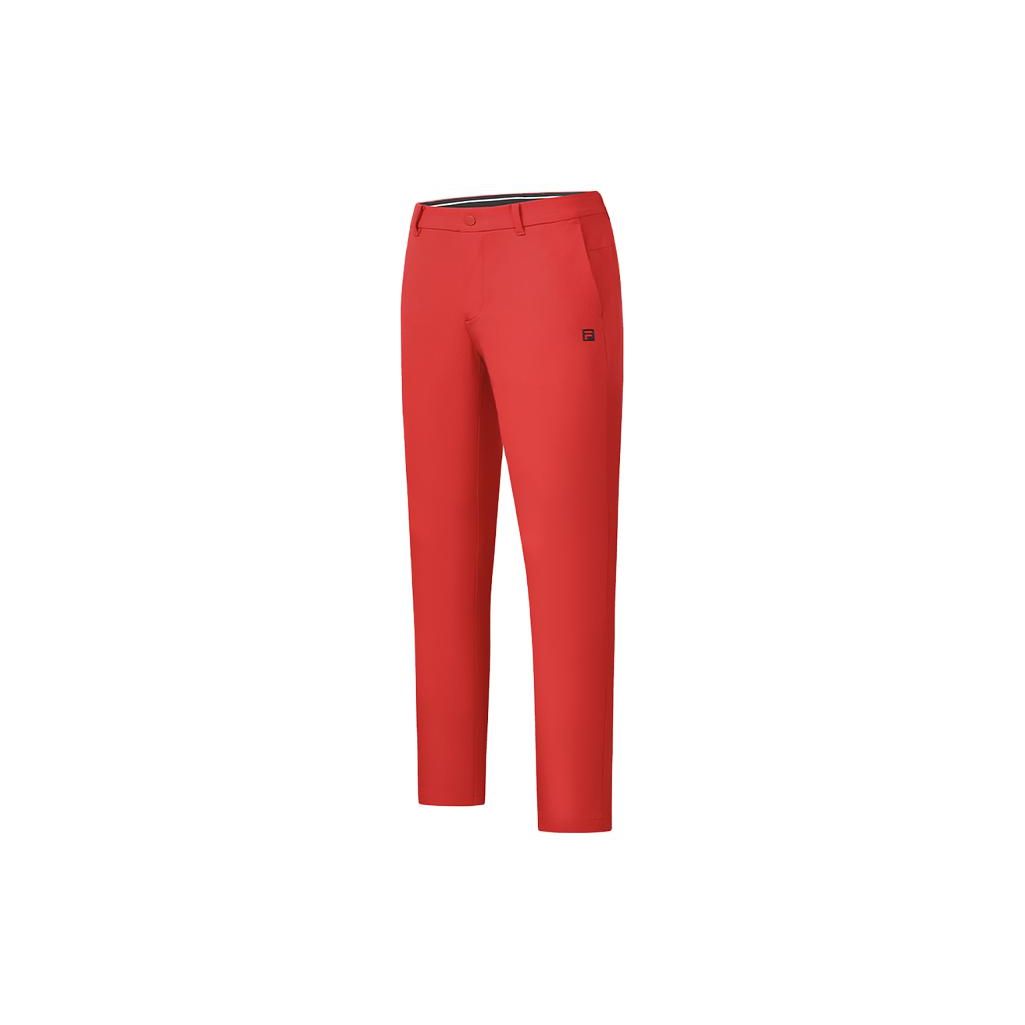 FILA Golf Series Solid Color Mid-Rise Straight Leg Casual Pants Men bottoms Tomato A11M345803F-RD L