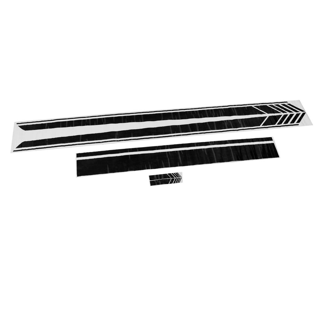 Auto Motorhaubenaufkleber Wasserdicht Universal Tür Seitenschweller Rennstreifen Aufkleber Auto Karosserie Aufkleber Schwarz