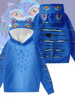 DZ Style Demon Hunter Girl Tiger Ear Hoodie - Cute Anime Wukong Panda Frog Design