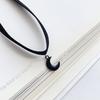 Fashionable, simple and versatile black velvet strap choker moon pendant necklace necklace necklace women's accessories