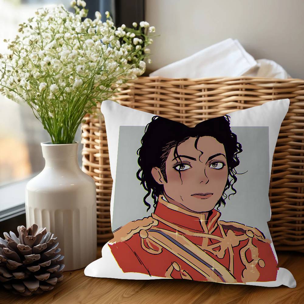 

Michael Cartoon JacksonS Cushion Cover Pillowcase Upholstery Sofa Throw Pillow Home Decor Pillowcas 16x16Inch