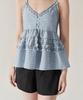 MUSINSA STANDARD WOMAN Women'S Check Frill Sleeveless Top [Blue]