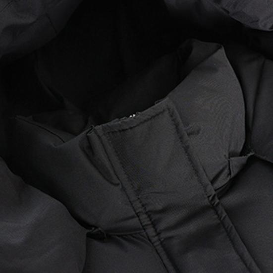 Winter Down Coat Neck Protection Stand Collar Padded Hooded with Pockets Zip-up Parka Windproof Heat Retention Daily Cold Weather Outwear Cotton
