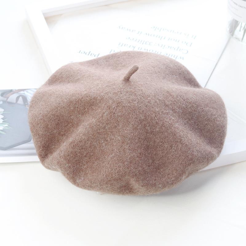 Multi-color Wool Thick Berets Winter Autumn Artist French Retro Plain Painter Hat for Women Girls Warm Walking Outdoors Caps