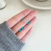 Women's Silver 925 Blue Cubic Petite Earrings