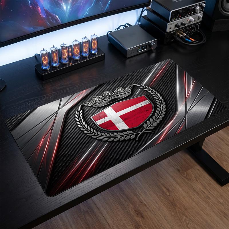 Denmark Football Crest Mouse Pad, Extended Non Slip Rubber Desk Mat for Gaming Office Laptop Fan Gift