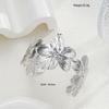 Fashion Women's Metal Flower Bracelets Geometric Exaggerated Silver Color Opening Cuff Bangles New Elegant Party Jewelry Gifts
