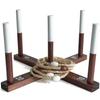 Socpuro Ring Toss Set for Kids, Indoor & Outdoor Use, Ages 8-13, Cross-Shaped Rope Rings, 6 Rings Included, Wooden Design, Educational Toy, Perfect