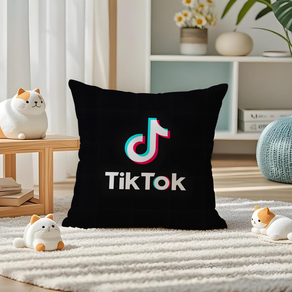 T-tik-t-Tok Fashion Pillow Case Pillow Case Plush Fabric Soft Double Sided Print Home Sofa High Quality Cushion