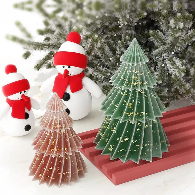 3D Geometric Pine Silicone Candle Mold Christmas Tree Scented Candles Silicone Mold DIY Aromath Candle Soap Making Tools Craft