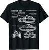 Chieftain British Army Tank FV4201 Blueprint Men TShirt Short  Casual 100 COTTON  ONeck  Harajuku  T Shirts