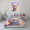 Adorable Kitten with Blue Eyes Bedding Set for Kids Luxury Gift 3pcs Digital Print Comforter Set Soft Comfortable Breathable