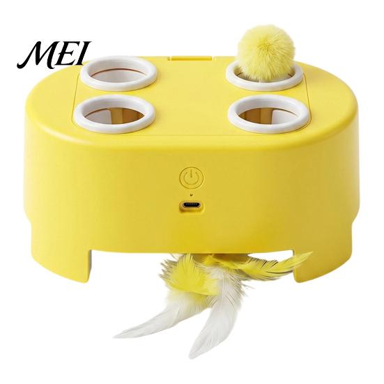 Wiederaufladbare USB-Katzen-Spielzeuge für Indoor-Bewegung Interaktives Spielzeug, Whack-a-Mole Feder-Spielzeug für Kätzchen und Erwachsene 3 Modi, Automatisches Spielzeug für gelangweilte Katzen