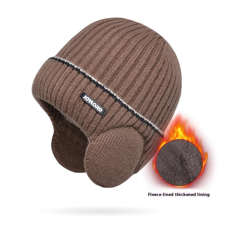 Outdoor Winter Knitted Hat Men Women Plush Warm Ear Cap Earmuff Stylish Soft Casual Ski Hats Cycling Ear Protection Beanies
