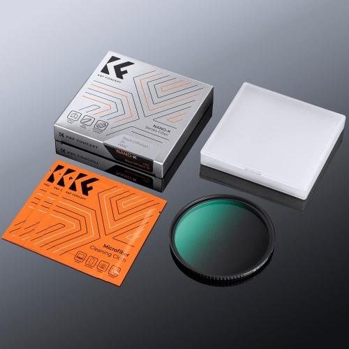 K&F Concept 67mm Black Mist 1/4 Filter Soft Effect 1/4 Contrast Adjustment Soft Delineation Filter Multilayer Nano Coating Aviation Aluminum Material