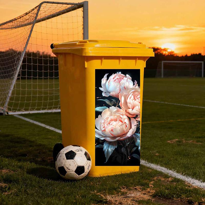 Bidone dell'immondizia da esterno a prova di sole impermeabile in PVC con adesivo divertente Decorazione per la casa Decalcomanie Adesivi