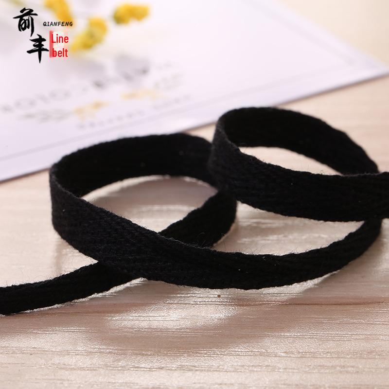 1cm Red Herringbone Belt with Cotton Edging and Colored Webbing Ribbon